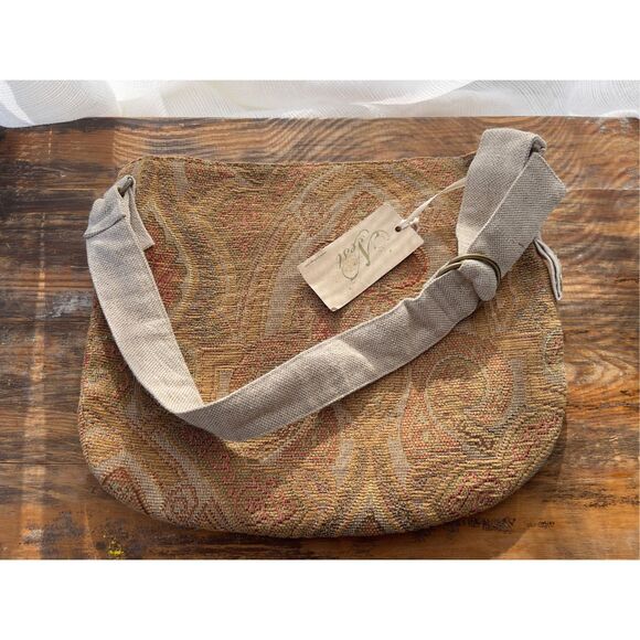Nest Handbags - Nest Tapestry Shoulder Bag Tan Red OS NWOT